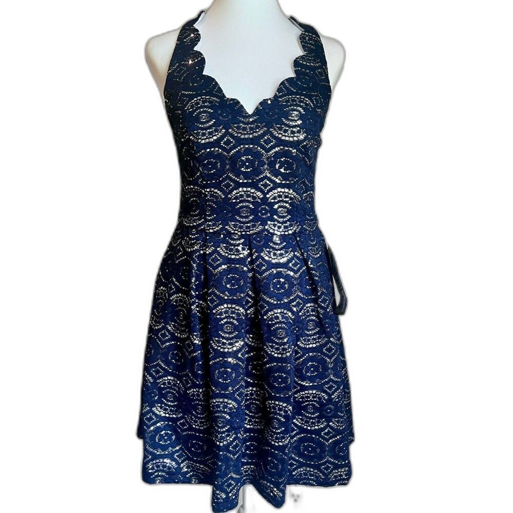 NWT B. Darlin Sequin Lace Dress Size 9/10
